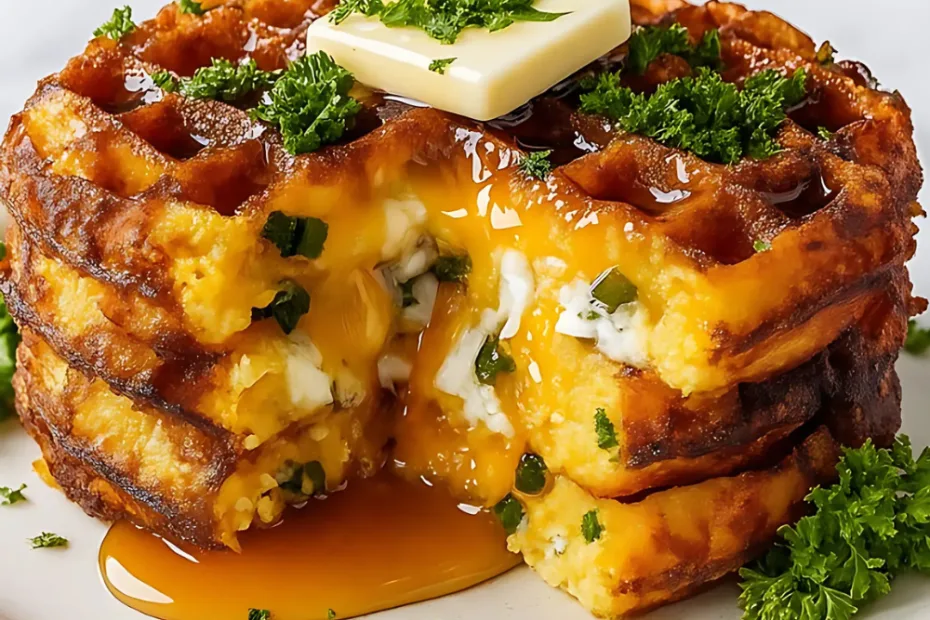 Spicy Cheddar Jalapeño Cornbread Waffles Recipe