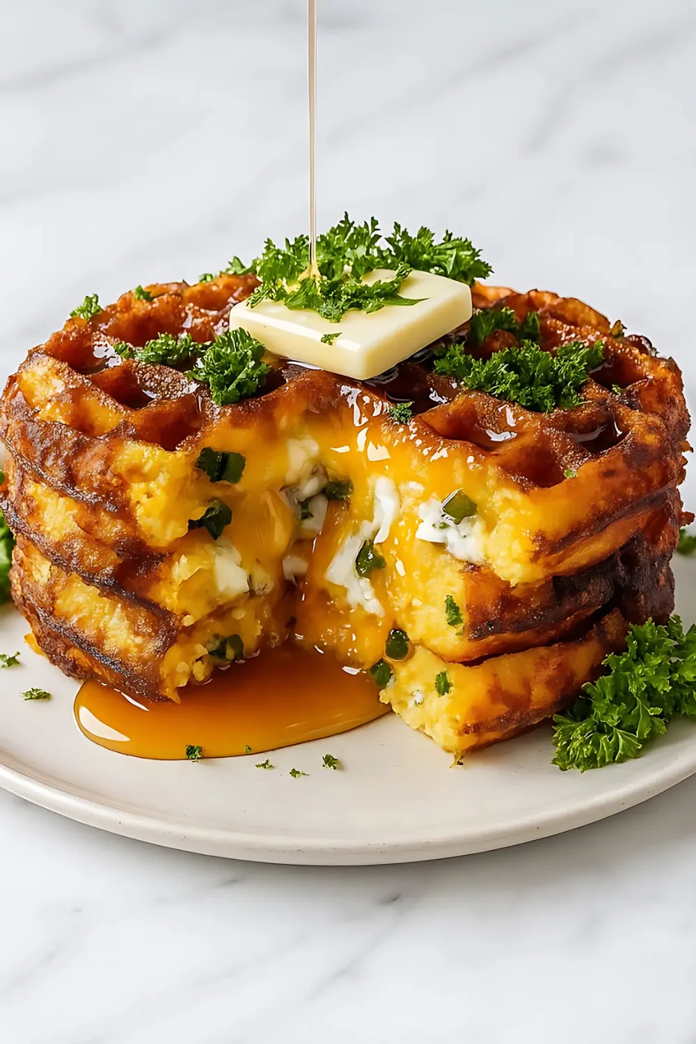 Spicy Cheddar Jalapeño Cornbread Waffles Recipe