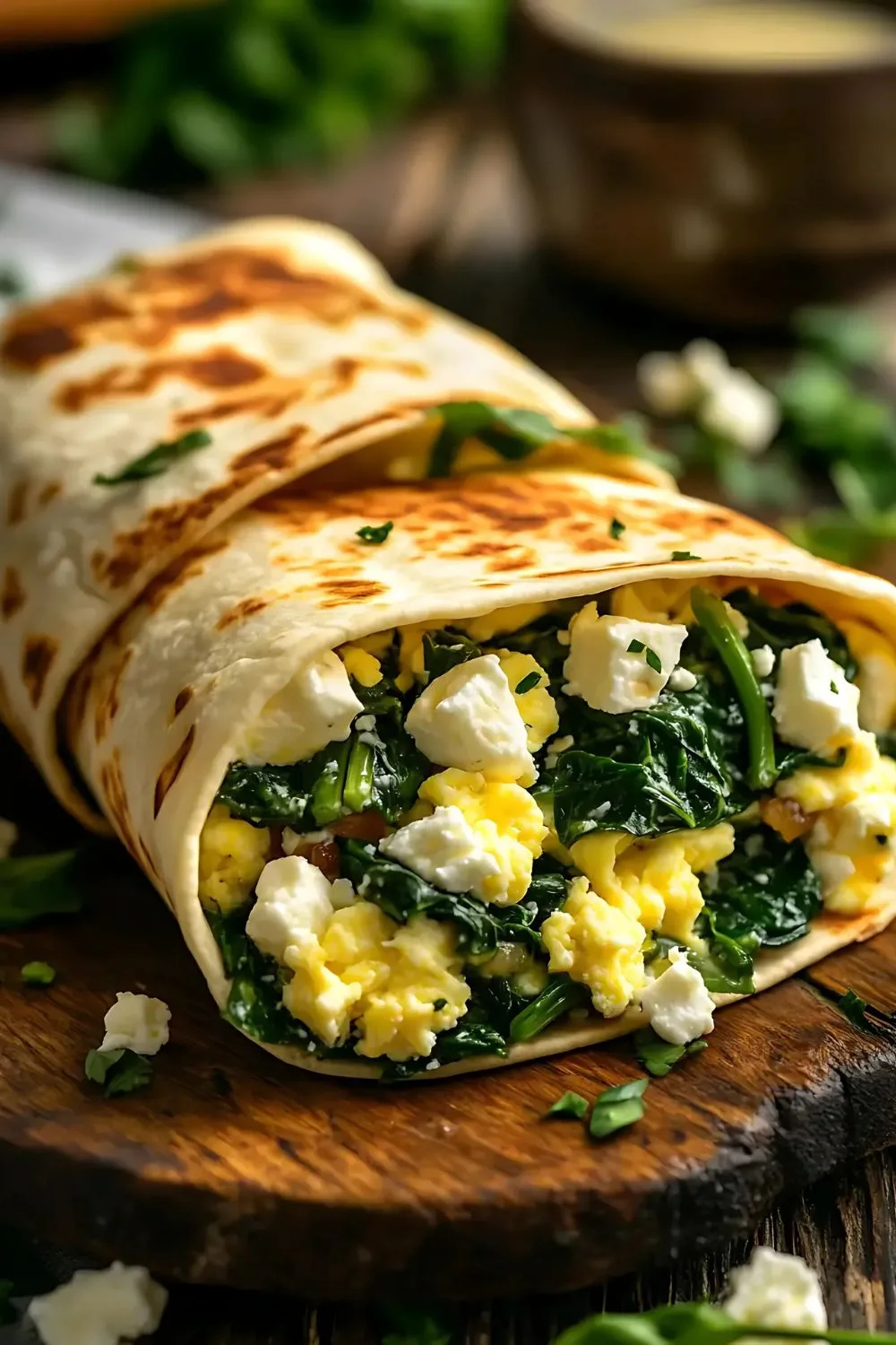 Spinach and Feta Breakfast Wraps Recipe