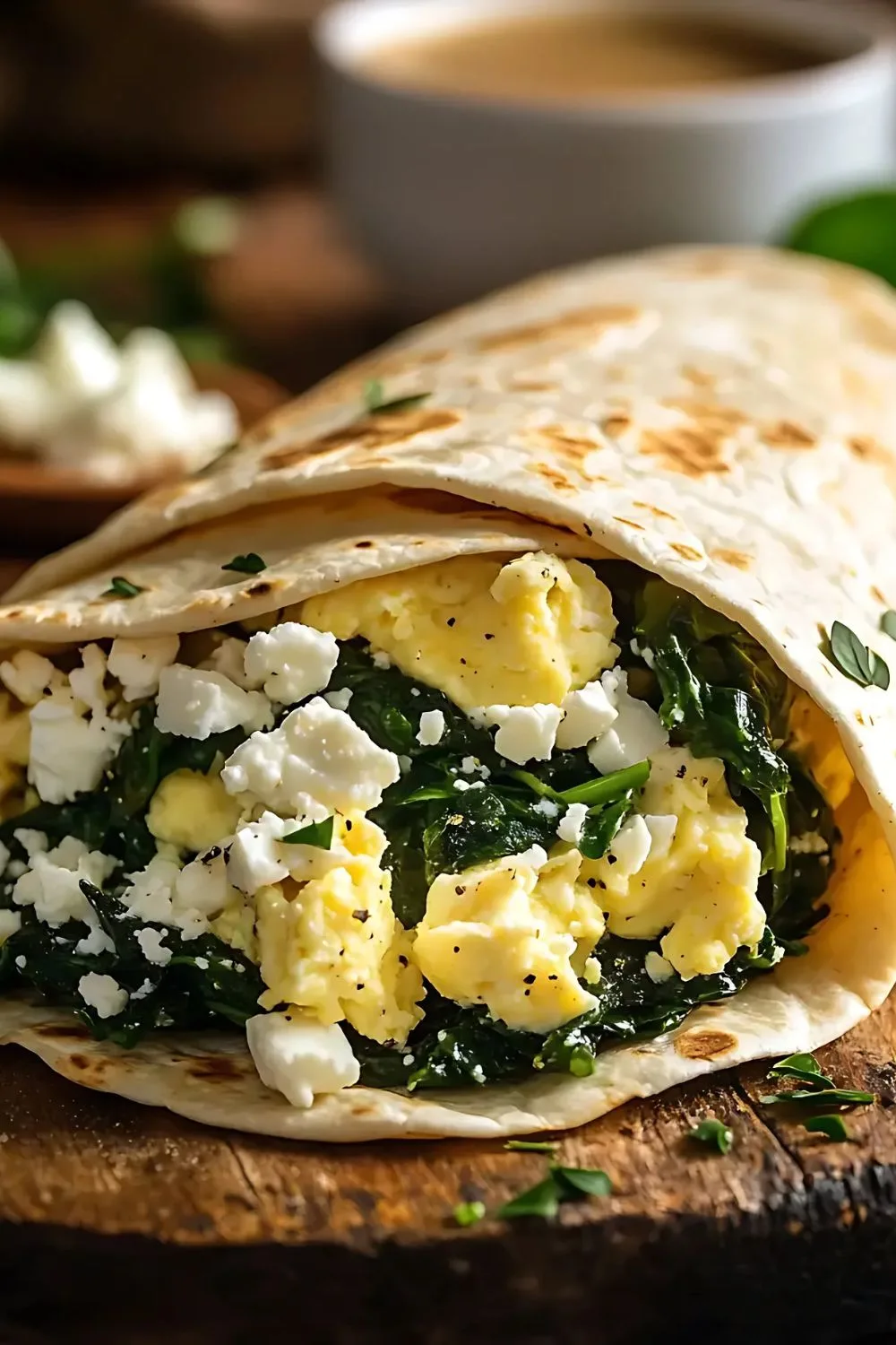 Spinach and Feta Breakfast Wraps Recipe
