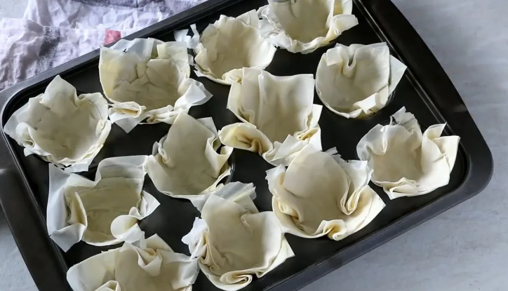 Spinach and Ricotta Stuffed Phyllo Cups