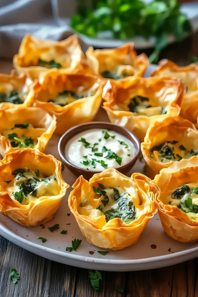 Spinach and Ricotta Stuffed Phyllo Cups Recipe