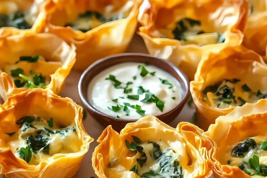 Spinach and Ricotta Stuffed Phyllo Cups Recipe