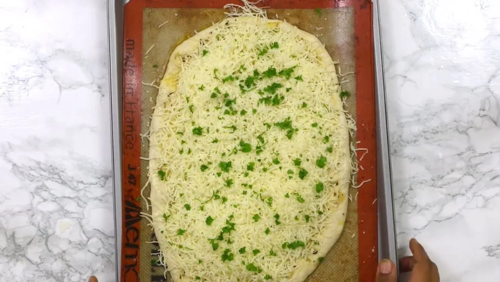 Sprinkle the Cheeses and Seasoning