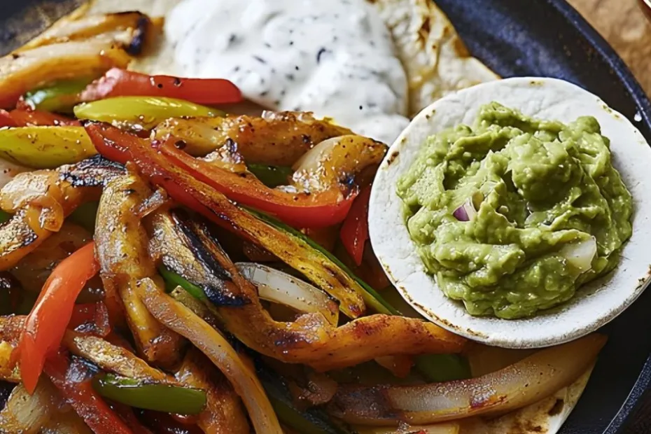 Vegetable Fajitas with Homemade Guacamole Recipe