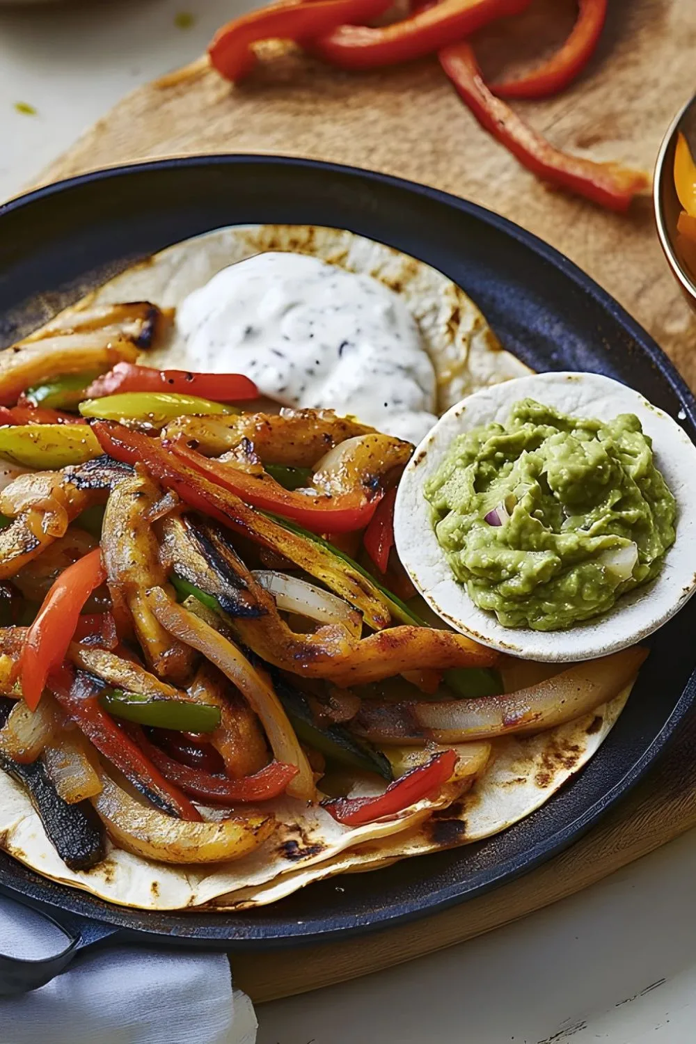 Vegetable Fajitas with Homemade Guacamole Recipe