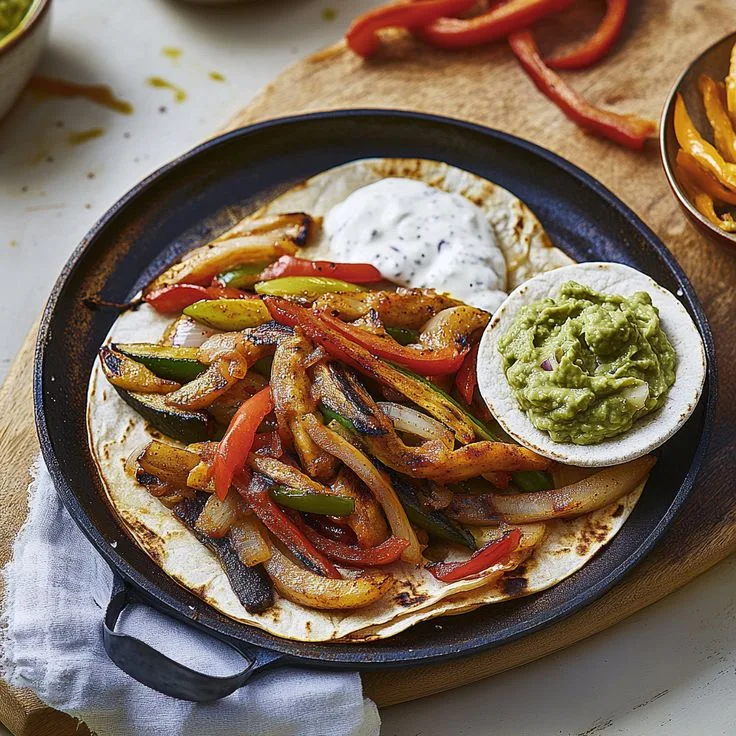 Vegetable Fajitas with Homemade Guacamole Recipe