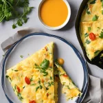 Vegetable Omelette with Cheddar Cheese Recipe