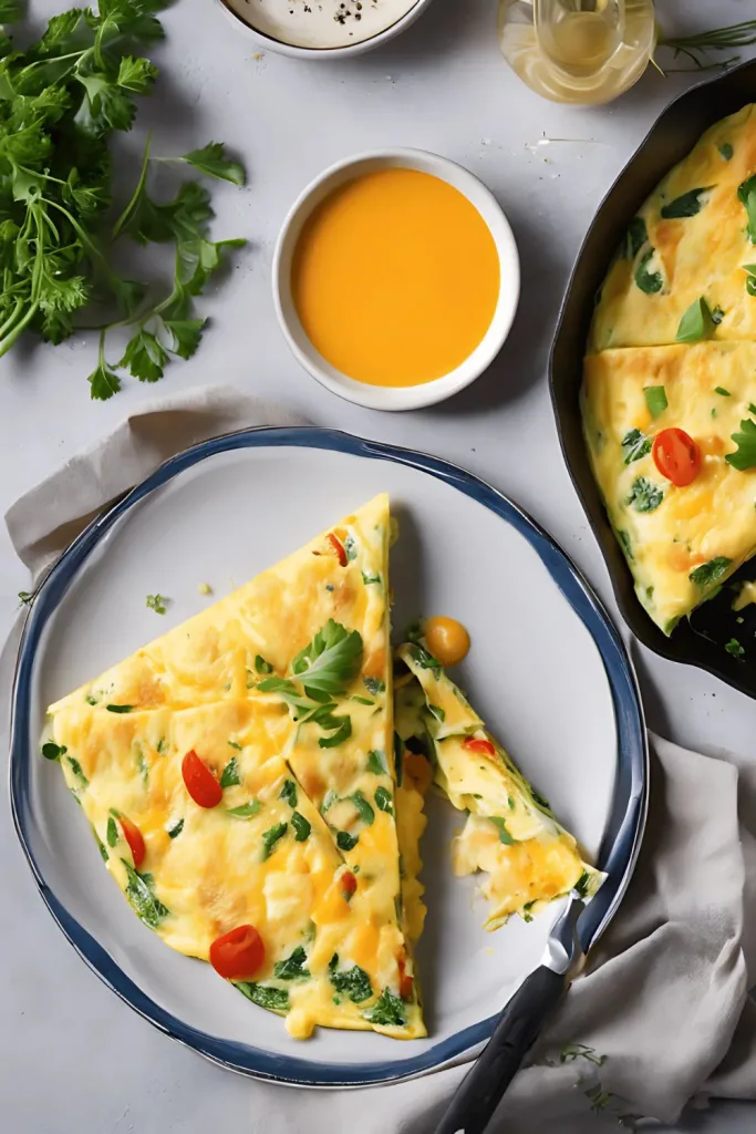 Vegetable Omelette with Cheddar Cheese Recipe