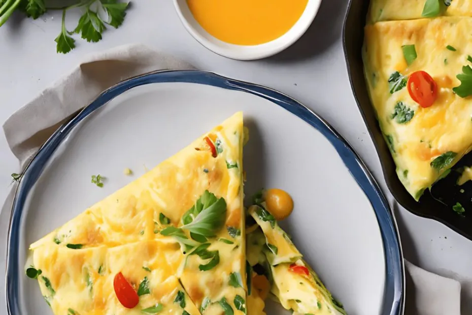 Vegetable Omelette with Cheddar Cheese Recipe