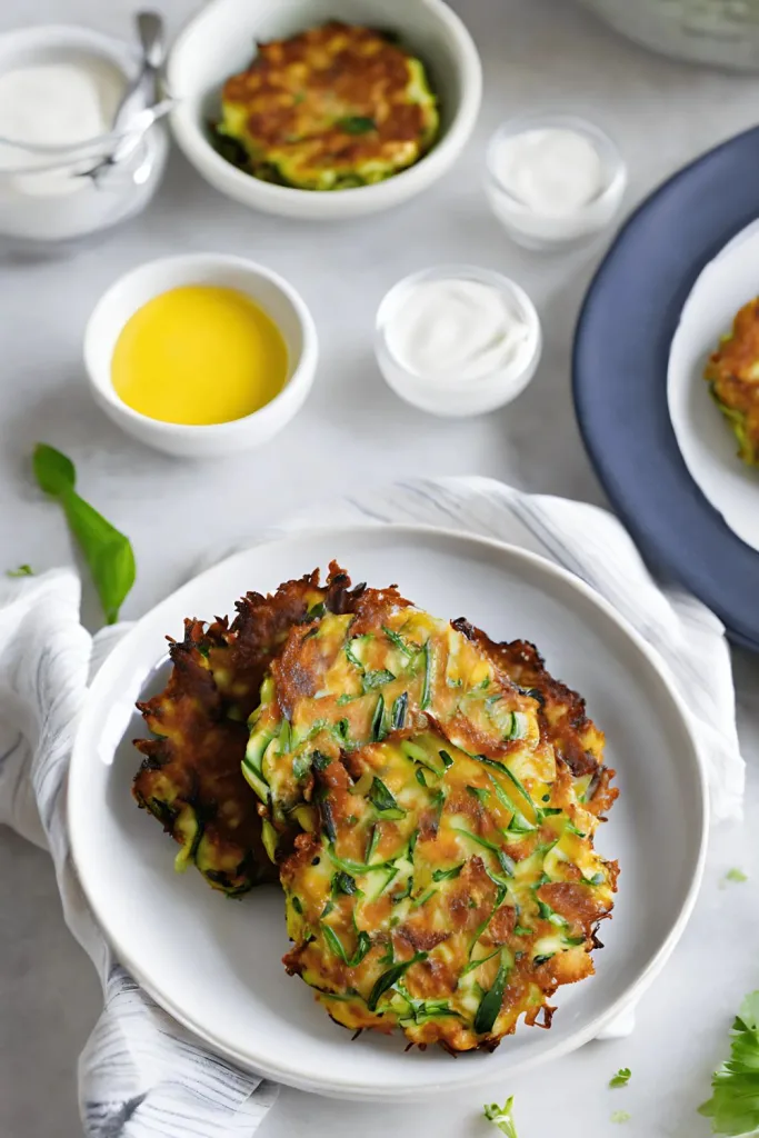 Zucchini Fritters with Yogurt Sauce Recipe