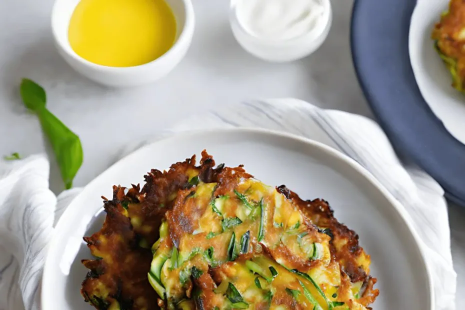 Zucchini Fritters with Yogurt Sauce Recipe