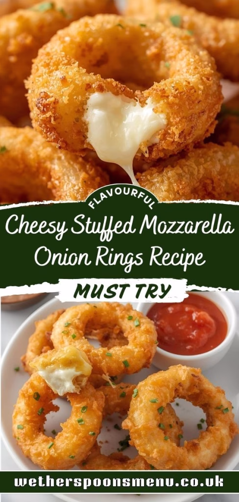 Cheesy Stuffed Mozzarella Onion Rings Recipe