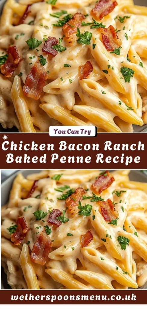 Chicken Bacon Ranch Baked Penne Recipe