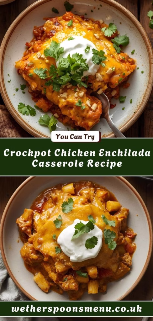 Crockpot Chicken Enchilada Casserole Recipe