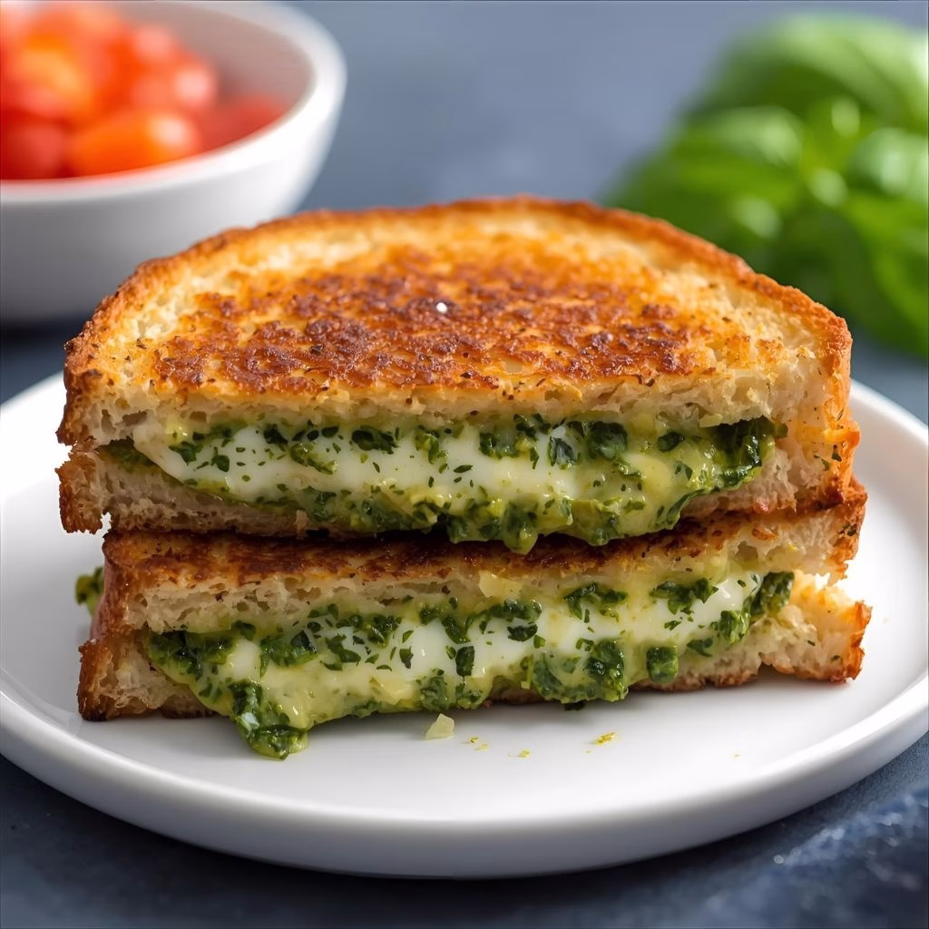 Pesto Mozzarella Grilled Cheese Recipe