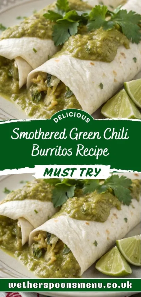 Smothered Green Chili Burritos Recipe