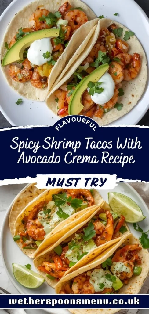 Spicy Shrimp Tacos With Avocado Crema Recipe