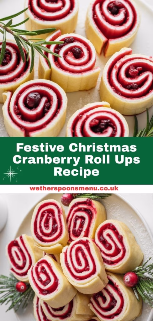 Festive Christmas Cranberry Roll Ups Recipe