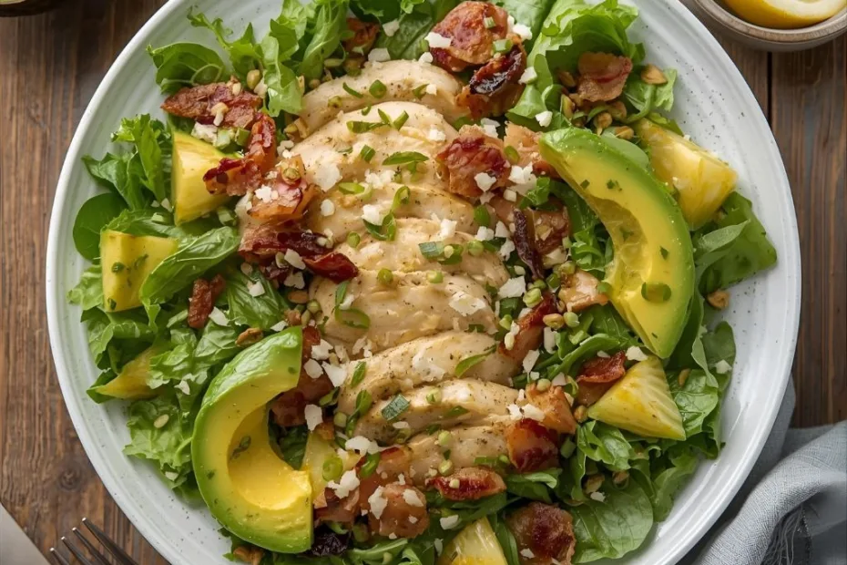 Bacon Avocado Chicken Salad with Lemon Vinaigrette Recipe