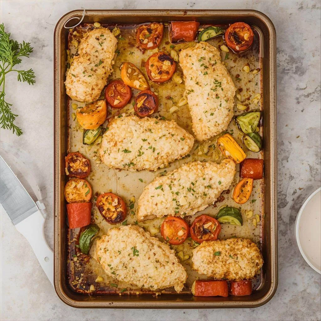 Parmesan Crusted Chicken Sheet Pan Recipe