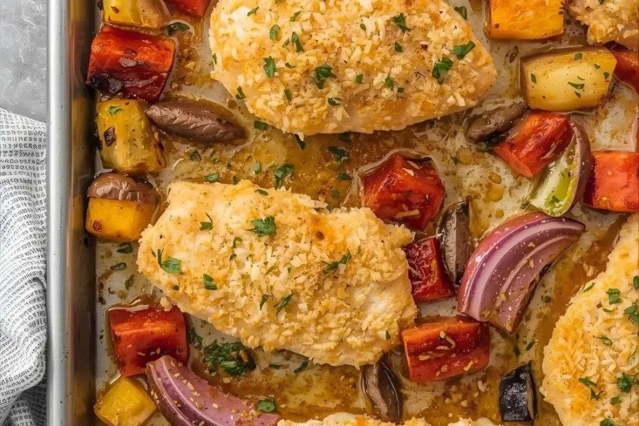 Parmesan Crusted Chicken Sheet Pan Recipe