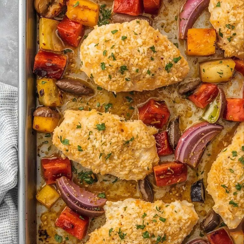 Parmesan Crusted Chicken Sheet Pan Recipe