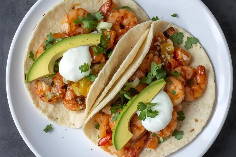Spicy Shrimp Tacos With Avocado Crema Recipe