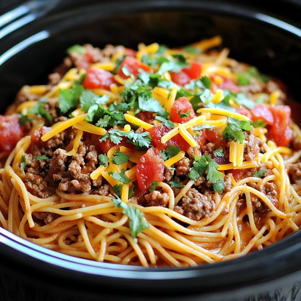Crockpot Taco Spaghetti Recipe