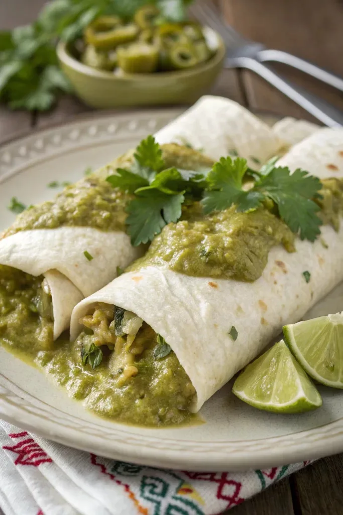 Smothered Green Chili Burritos Recipe