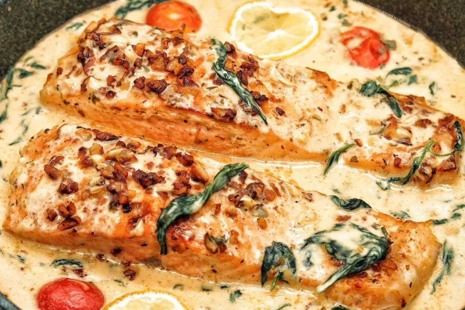 Creamy Garlic Butter Tuscan Salmon Recipe