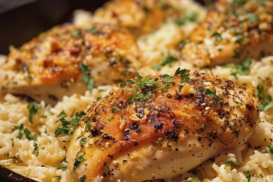 Chicken with Garlic Parmesan Rice Recipe