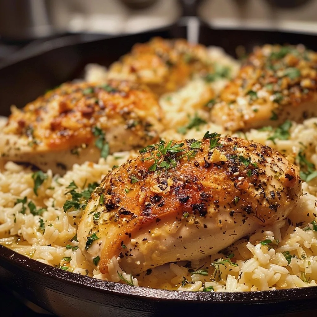 Chicken with Garlic Parmesan Rice Recipe