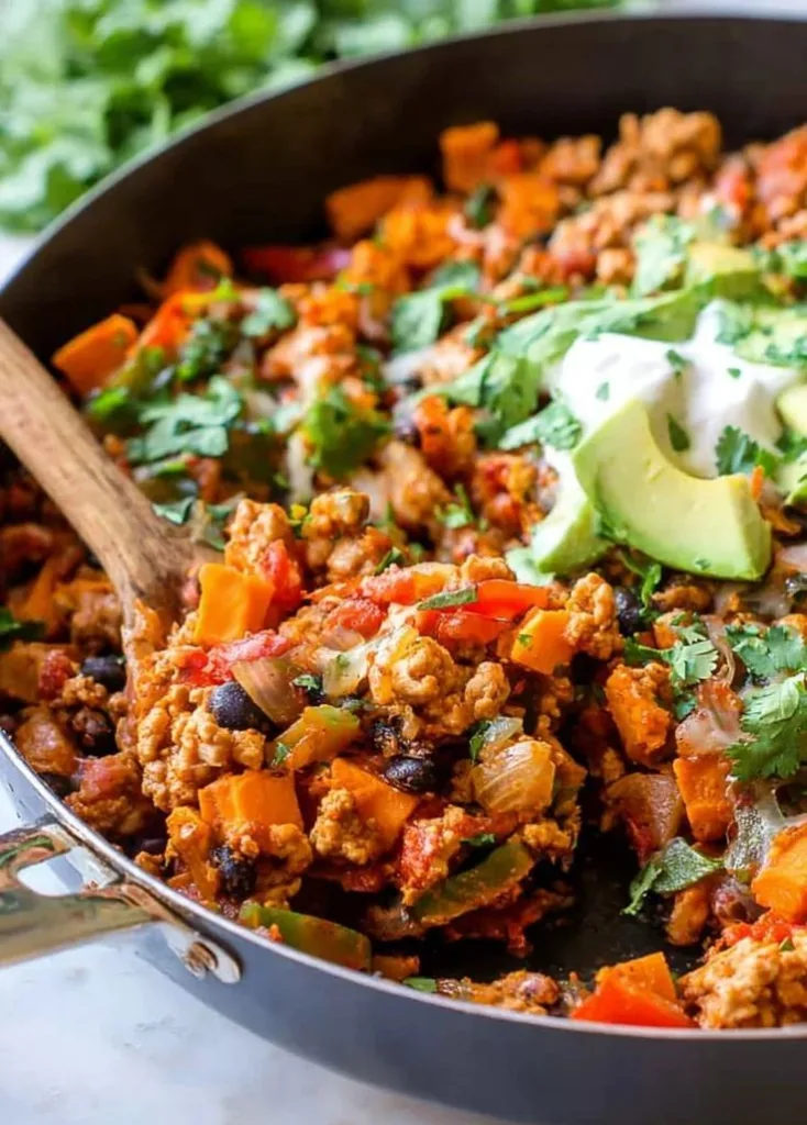 Ground Turkey Sweet Potato Taco Skillet Recipe
