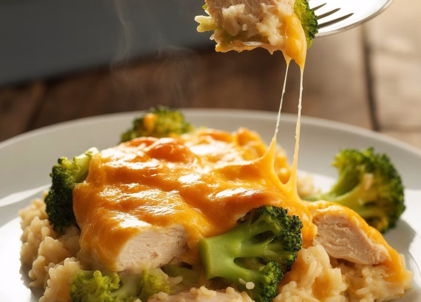 Cheesy Broccoli Chicken and Rice Casserole Recipe