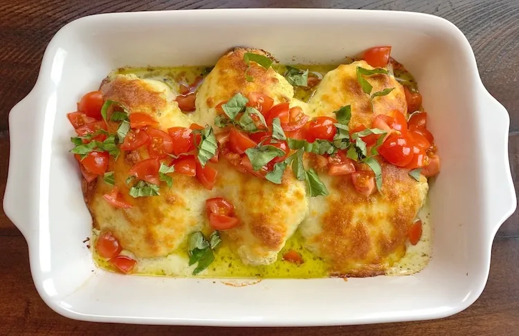Cheesy Pesto Baked Chicken Recipe