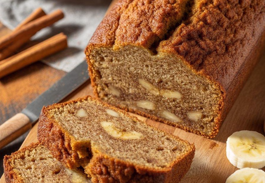 Whole Wheat Cinnamon Crunch Banana Bread Recipe