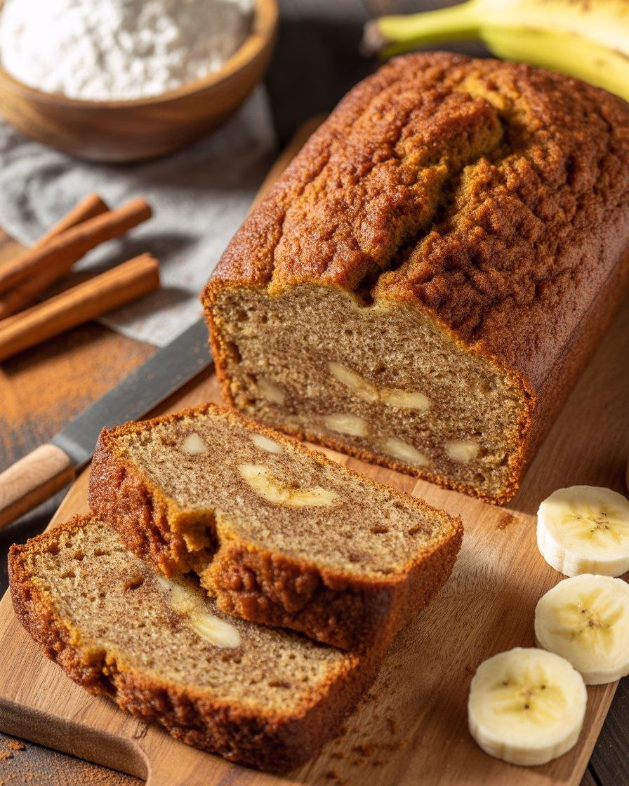Whole Wheat Cinnamon Crunch Banana Bread Recipe