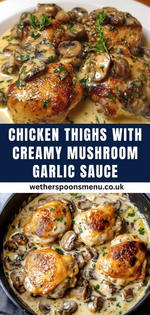 Chicken Thighs with Creamy Mushroom Garlic Sauce Recipe