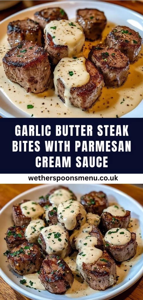 Garlic Butter Steak Bites With Parmesan Cream Sauce Recipe