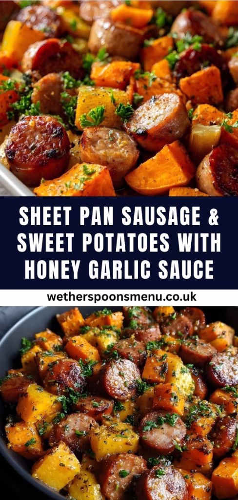 Sheet Pan Sausage And Sweet Potatoes With Honey Garlic Sauce Recipe