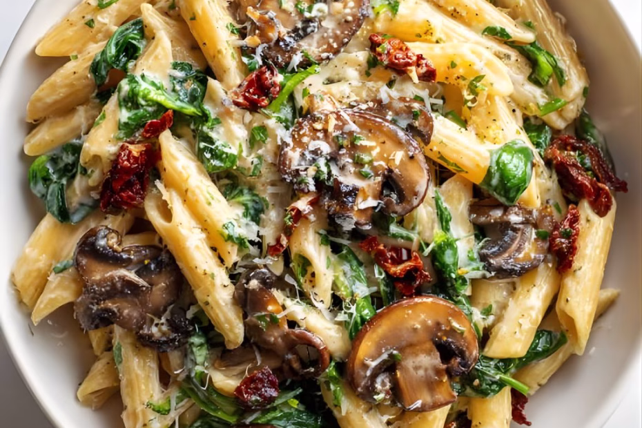 Spinach Mushroom Pasta Recipe