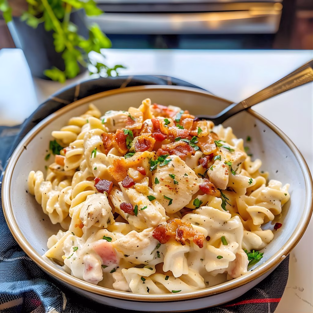 Creamy Chicken Bacon Ranch Pasta Recipe