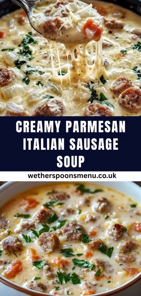 Creamy Parmesan Italian Sausage Soup Recipe