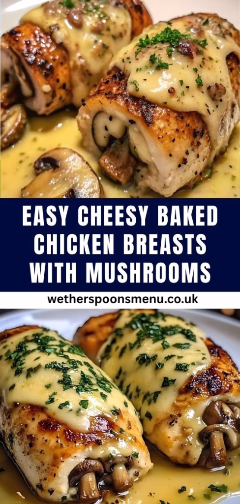 Easy Cheesy Baked Chicken Breasts With Mushrooms Recipe