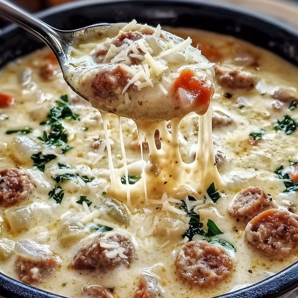 Creamy Parmesan Italian Sausage Soup Recipe