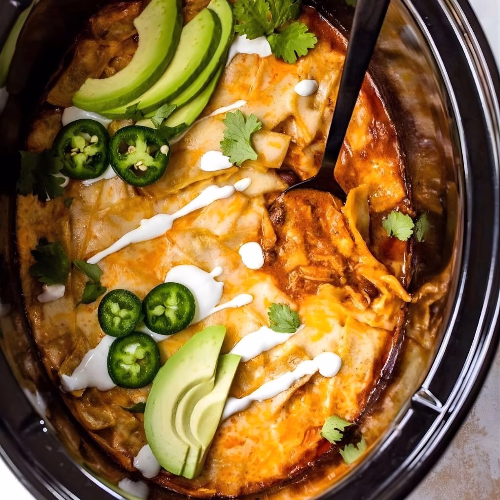 Slow Cooker Chicken Enchiladas Recipe