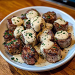 Garlic Butter Steak Bites With Parmesan Cream Sauce Recipe