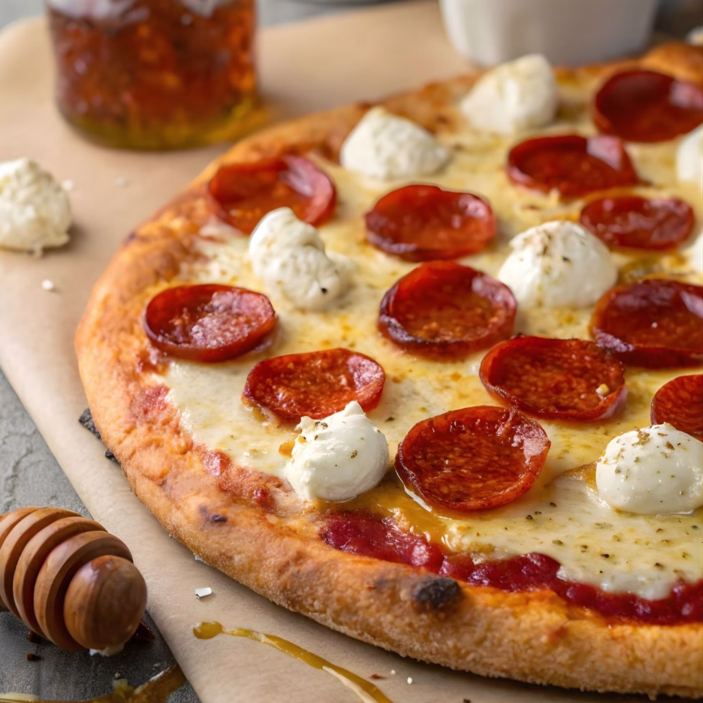 Hot Honey Pepperoni Ricotta Pizza Recipe