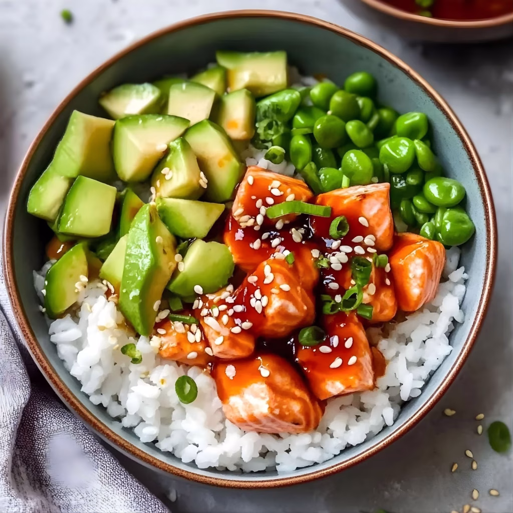 Honey Sriracha Salmon Bowls Recipe